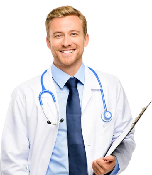 female general practitioner with stethoscope